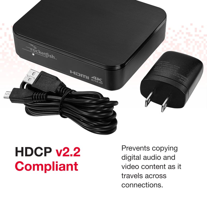 Rocketfish 2-Output HDMI Splitter with 4K at 60Hz and HDR Pass-Through - Image 5